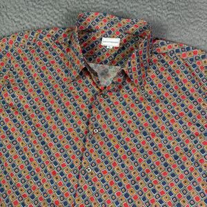 Maus & Hoffman Shirt Mens L Multicolor Geometric Short Sleeve Button Up Pocket